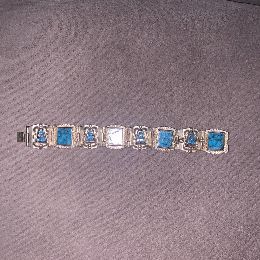 Silver and turquoise vintage bracelet